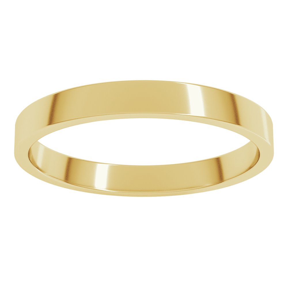 14K Yellow Gold 2.5 mm Lightweight Flat Band Size 6.5