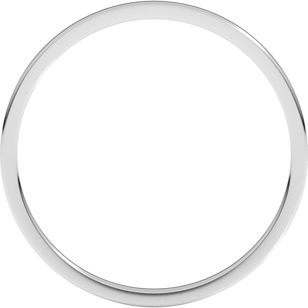 10K White Gold 1 mm Lightweight Flat Band Size 5.5