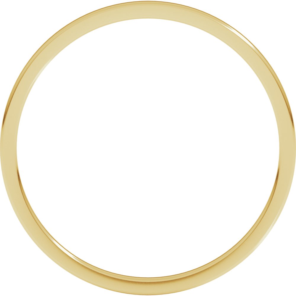 14K Yellow Gold 1 mm Lightweight Flat Band Size 7