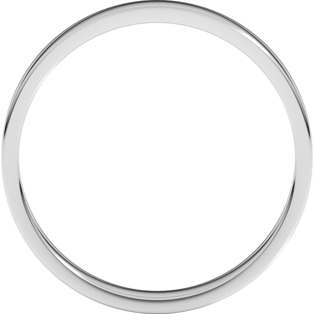 14K White Gold 3 mm Lightweight Flat Band Size 8