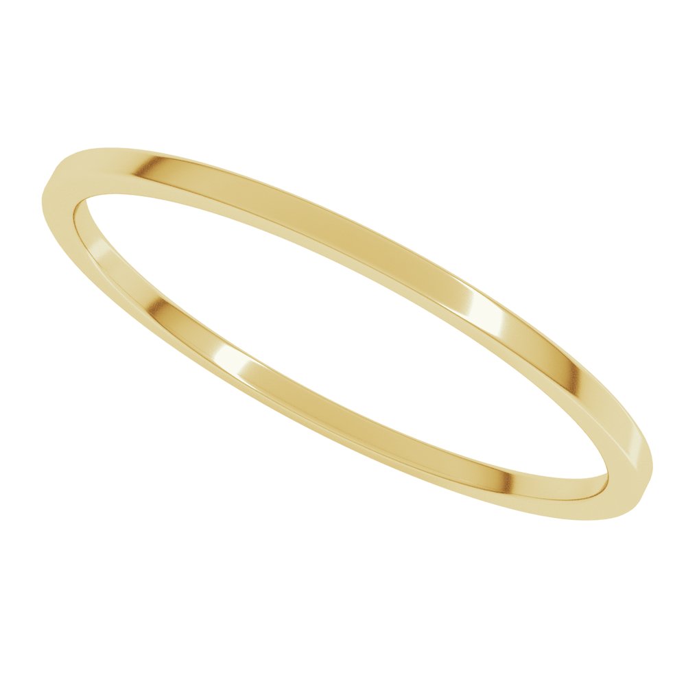 14K Yellow Gold 1 mm Lightweight Flat Band Size 6