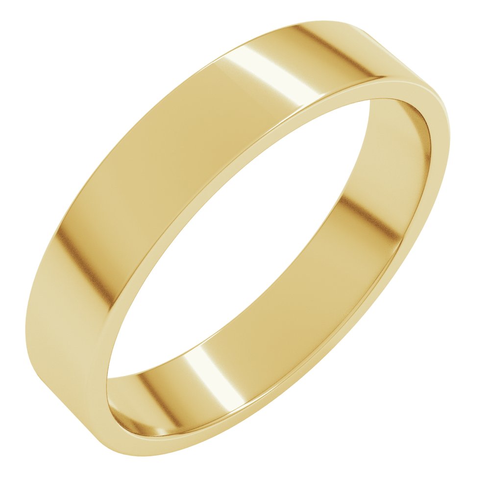 14K Yellow Gold 4 mm Lightweight Flat Band Size 8