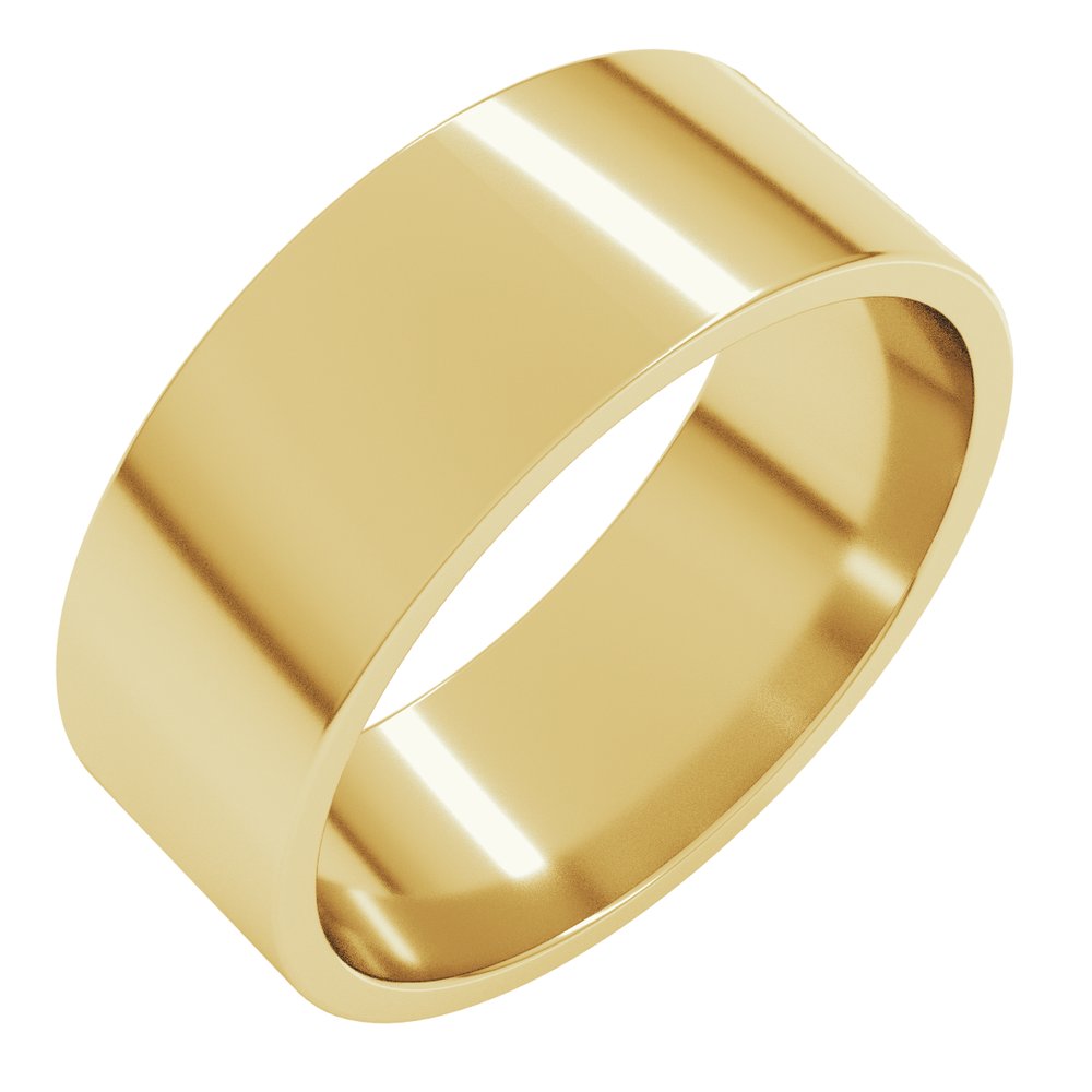 14K Yellow Gold 7 mm Lightweight Flat Band Size 7.5