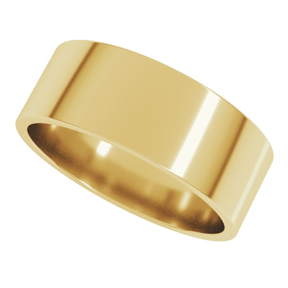 14K Yellow Gold 7 mm Lightweight Flat Band Size 7.5