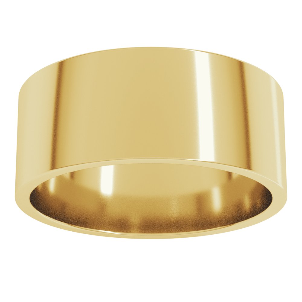 14K Yellow Gold 8 mm Lightweight Flat Band Size 10