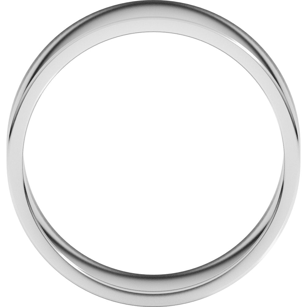 14K White Gold 8 mm Lightweight Flat Band Size 11