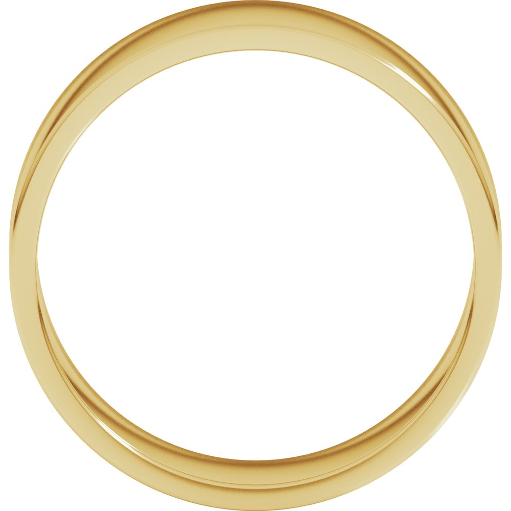 14K Yellow Gold 7 mm Lightweight Flat Band Size 6