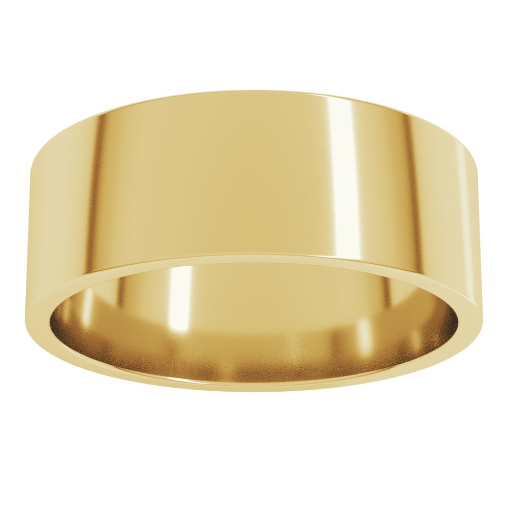 14K Yellow Gold 7 mm Lightweight Flat Band Size 7.5