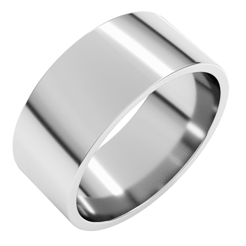 10K White Gold 8 mm Lightweight Flat Band Size 14