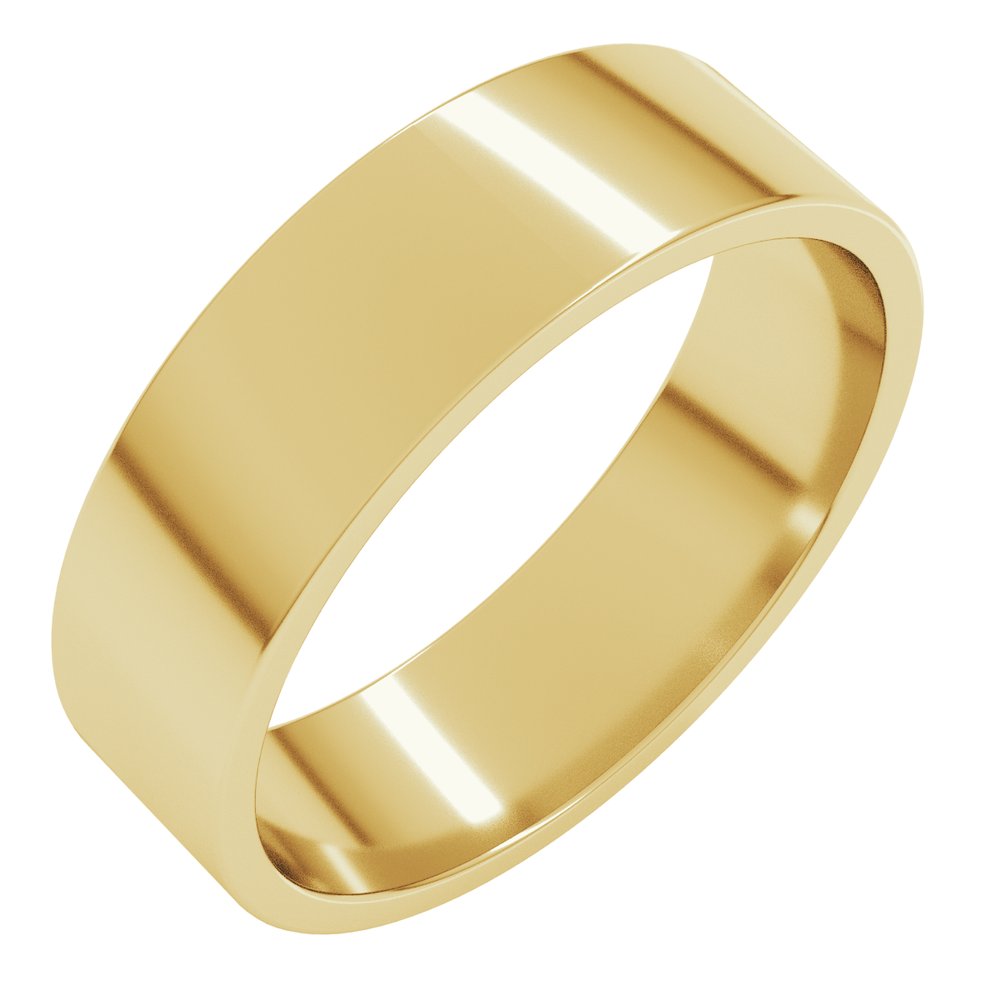 14K Yellow Gold 5.5 mm Lightweight Flat Band Size 8