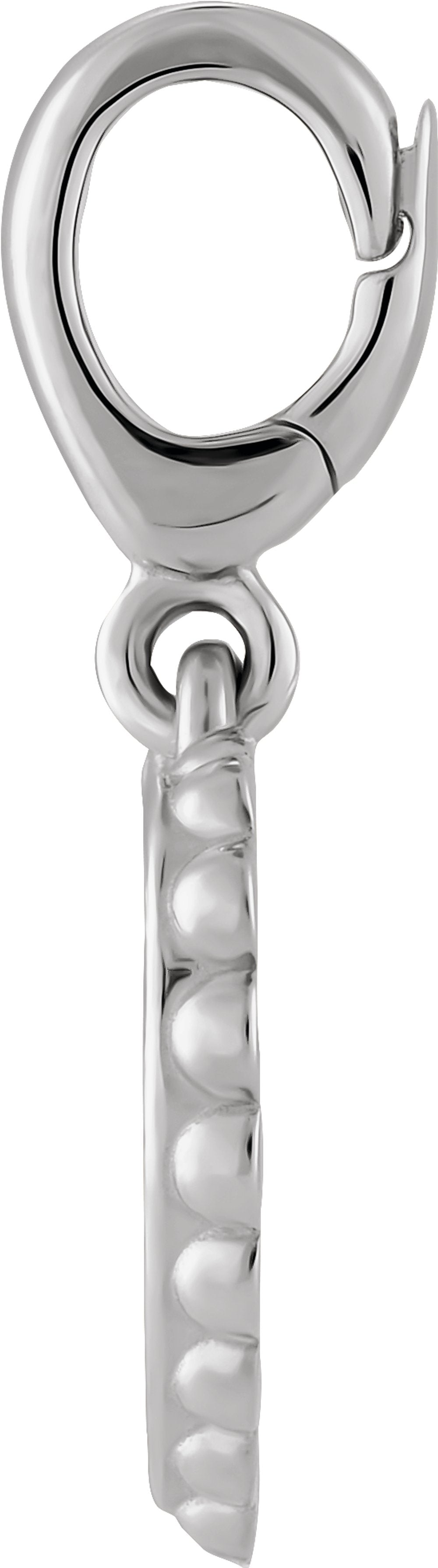 14K White Gold Engravable Heart Charm/Pendant