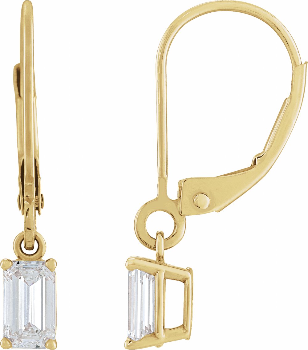 14K Yellow Gold 3/4 CTW Lab-Grown Diamond Dangle Earrings