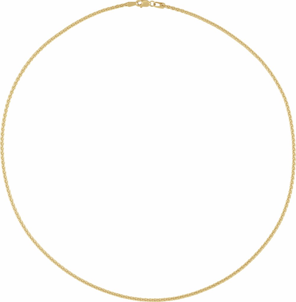 18K Yellow Gold 1.9 mm Wheat 18" Chain