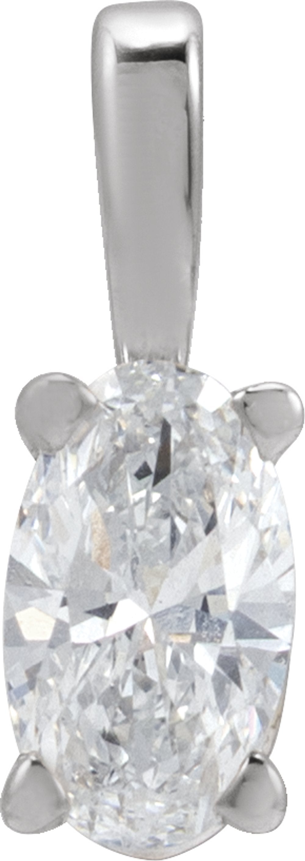 14K White Gold 1/5 CT Lab-Grown Diamond Pendant