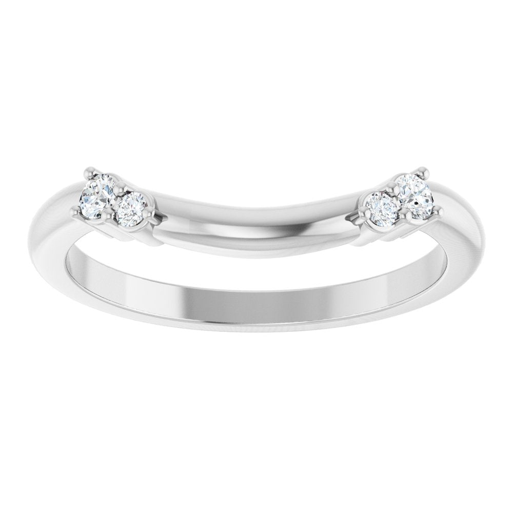 14K White Gold .08 CTW Lab-Grown Diamond Contour Band