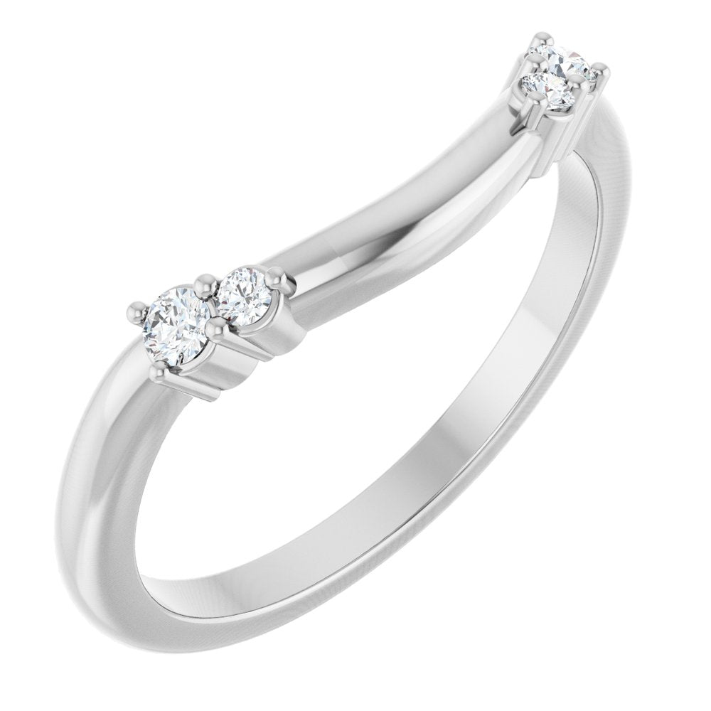 14K White Gold .08 CTW Lab-Grown Diamond Contour Band