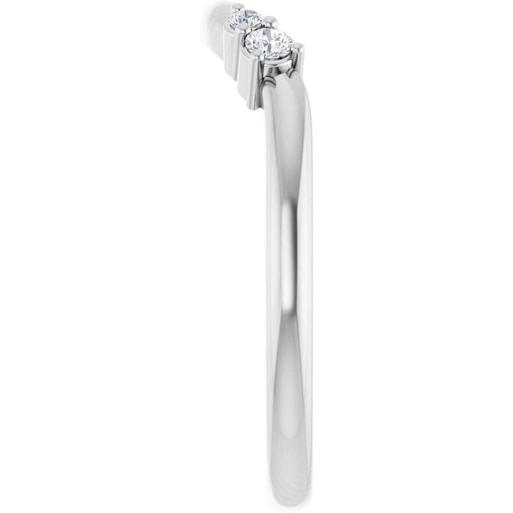 14K White Gold .08 CTW Lab-Grown Diamond Contour Band