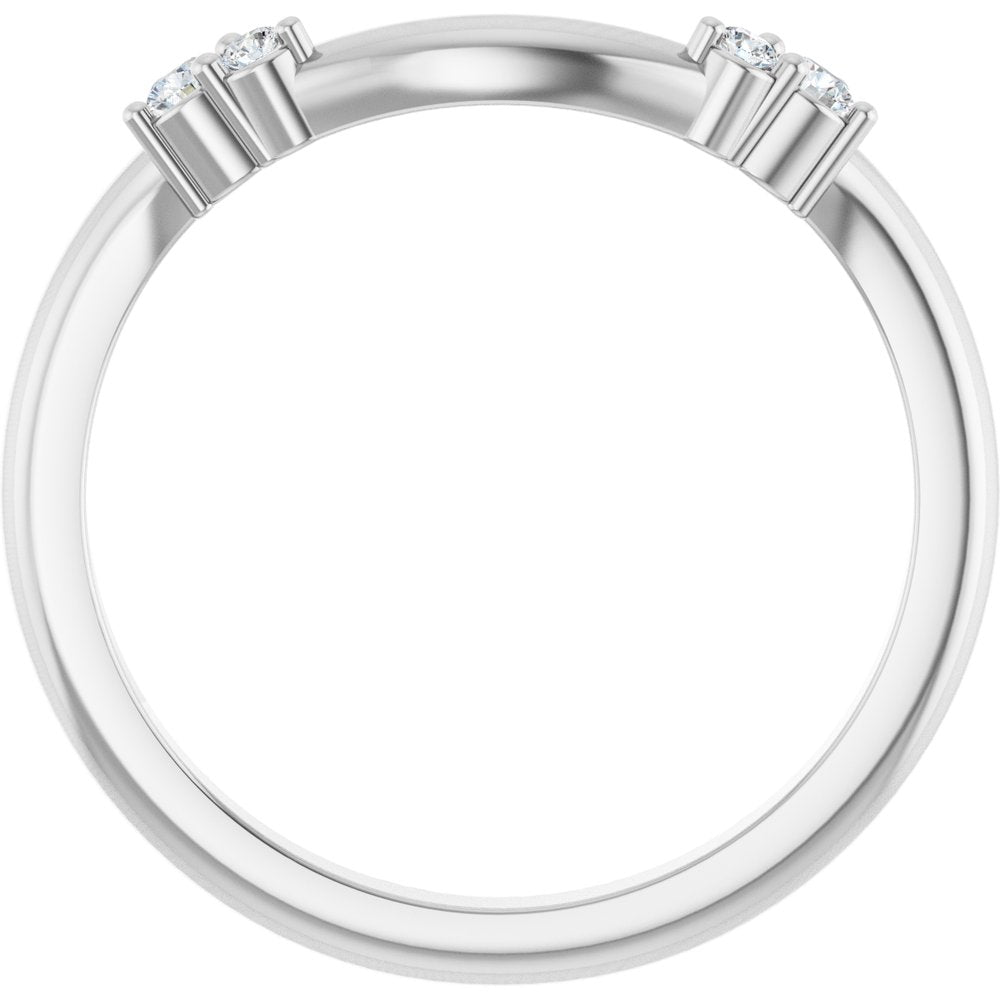 14K White Gold .08 CTW Lab-Grown Diamond Contour Band