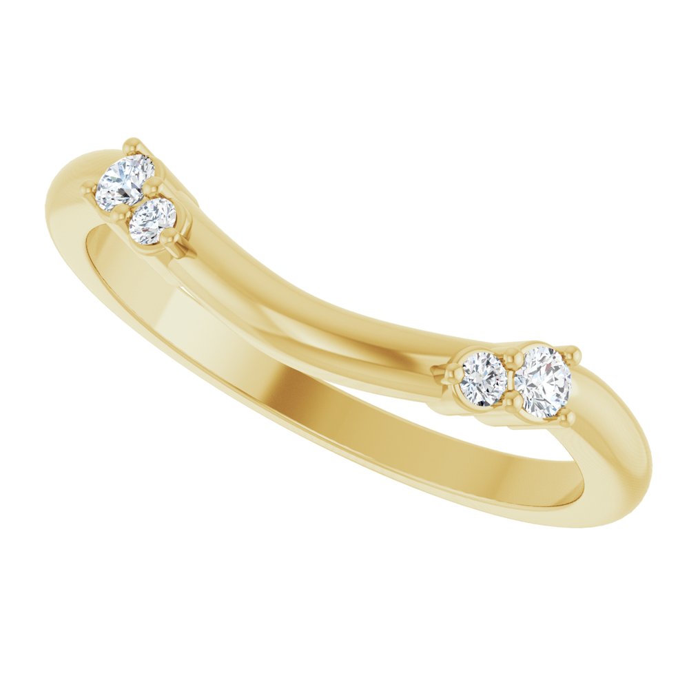 14K Yellow Gold .08 CTW Lab-Grown Diamond Contour Band