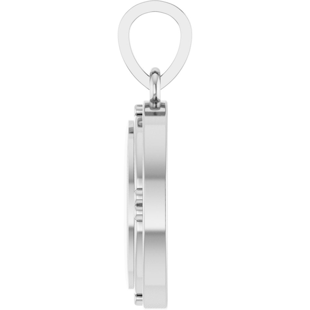 10K White Gold Engravable Pendant