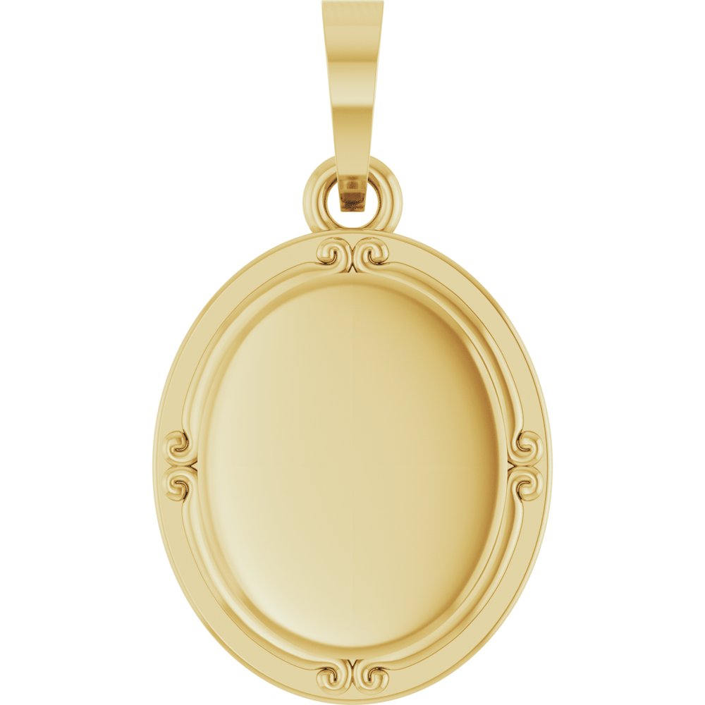 18K Yellow Gold-Plated Sterling Silver Engravable Pendant