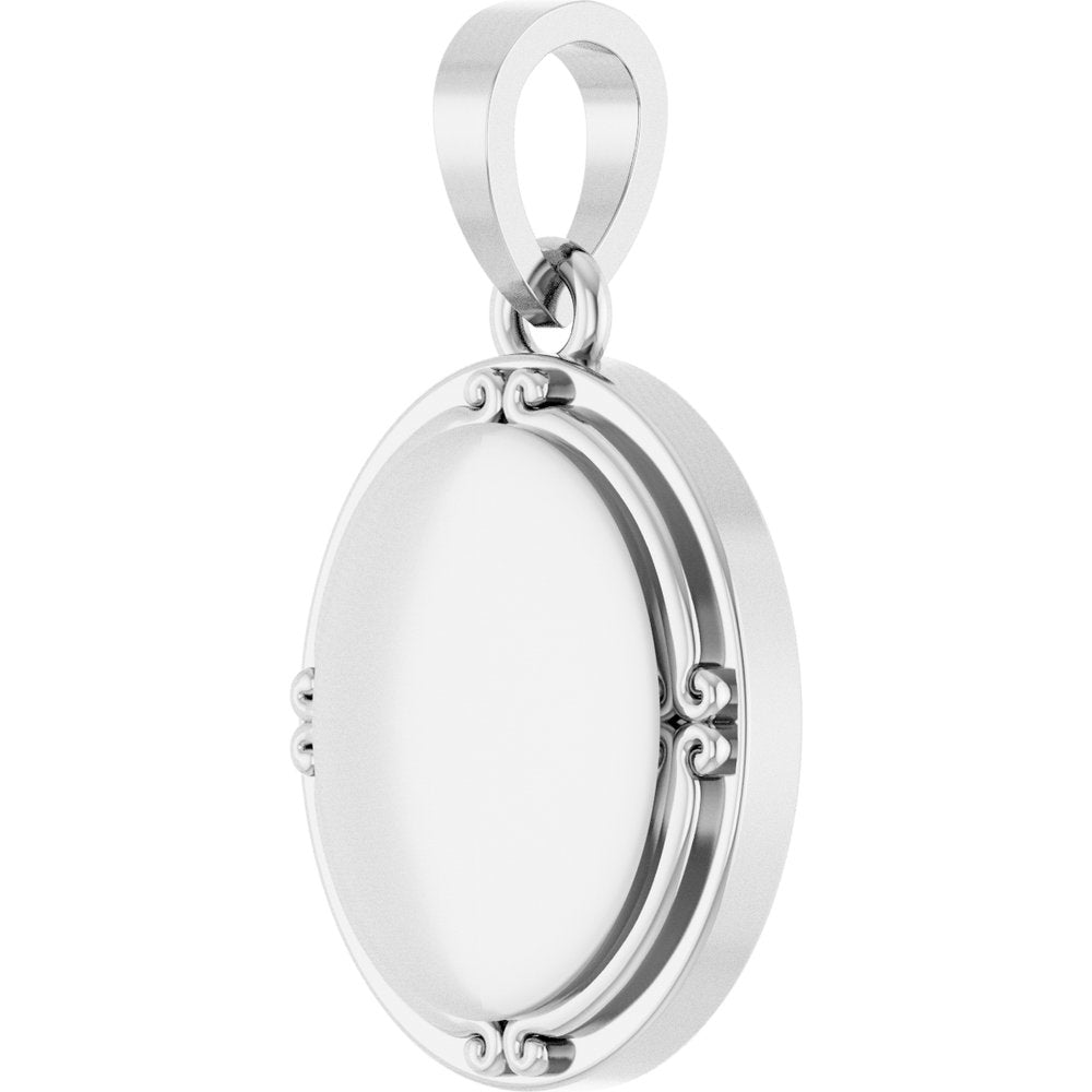 10K White Gold Engravable Pendant