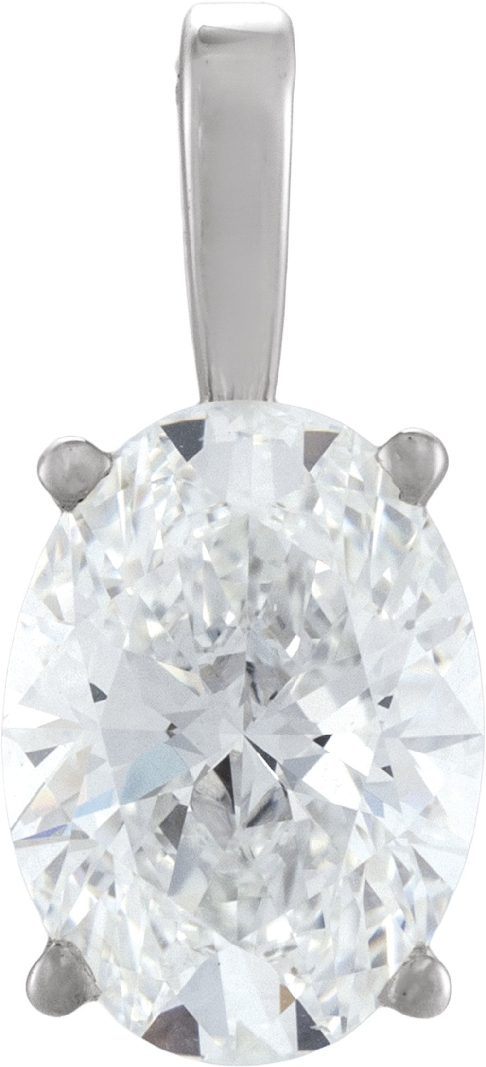 14K White Gold 1 CT Lab-Grown Diamond Pendant