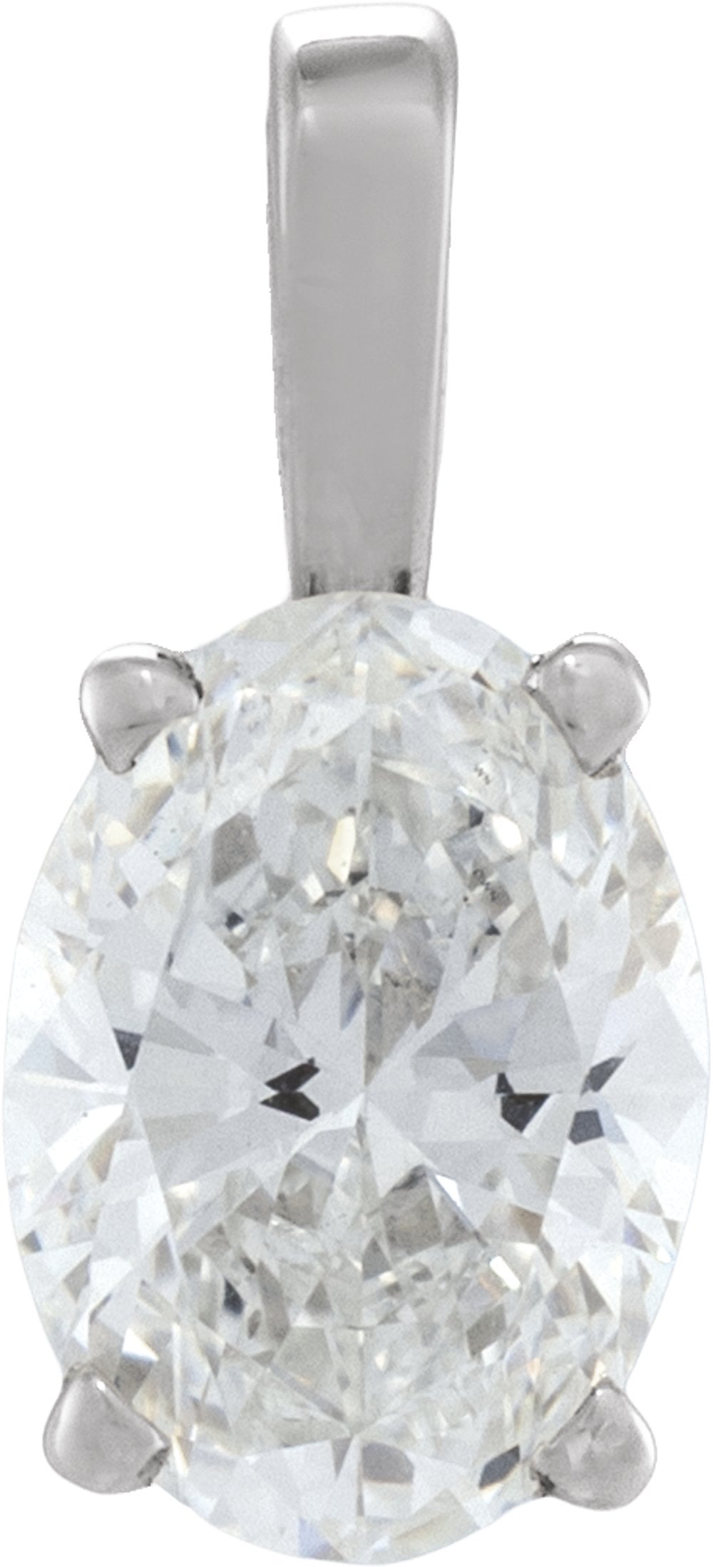 14K White Gold 1/2 CT Lab-Grown Diamond Pendant