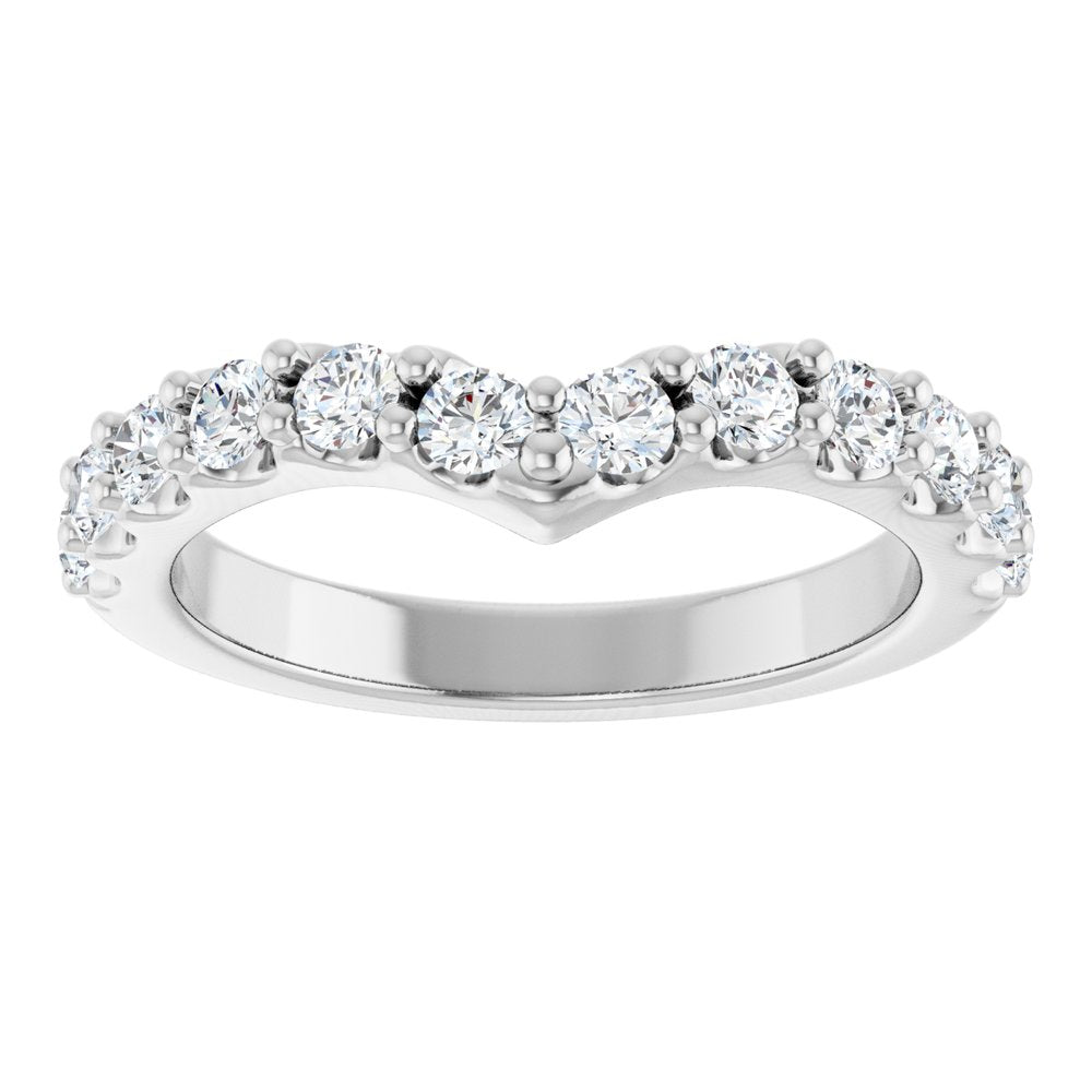 14K White Gold 3/4 CTW Lab-Grown Diamond Contour Band