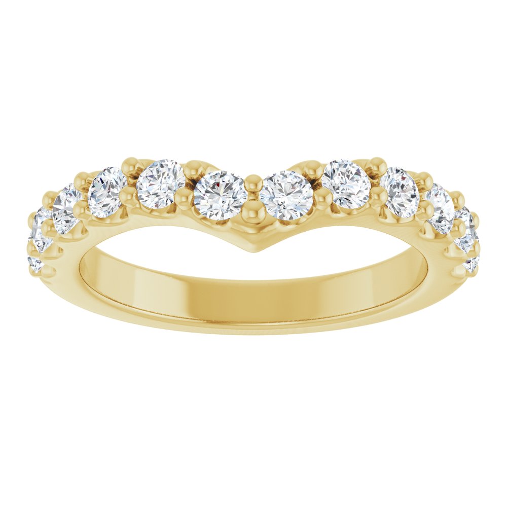 14K Yellow Gold 3/4 CTW Lab-Grown Diamond Contour Band