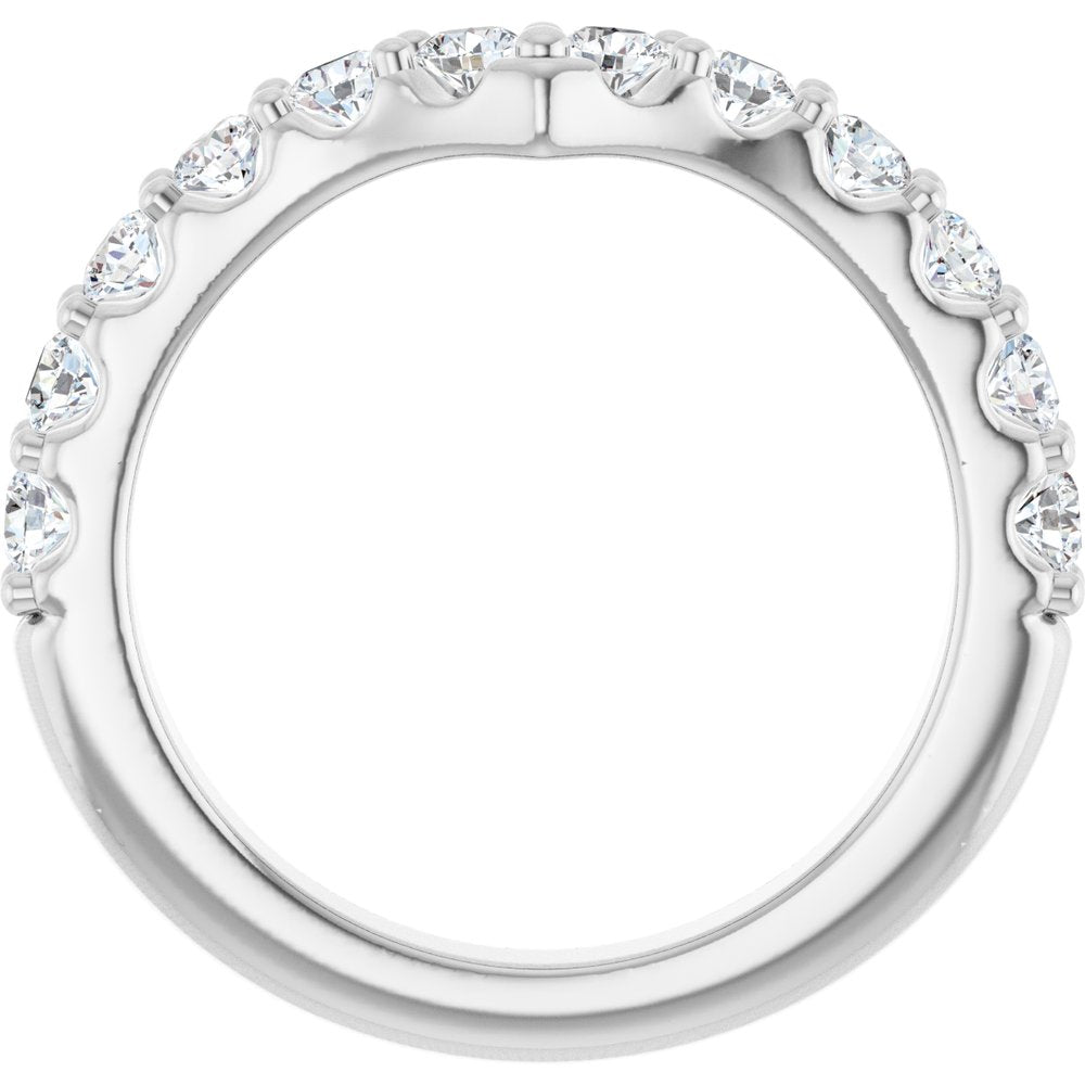 14K White Gold 3/4 CTW Lab-Grown Diamond Contour Band