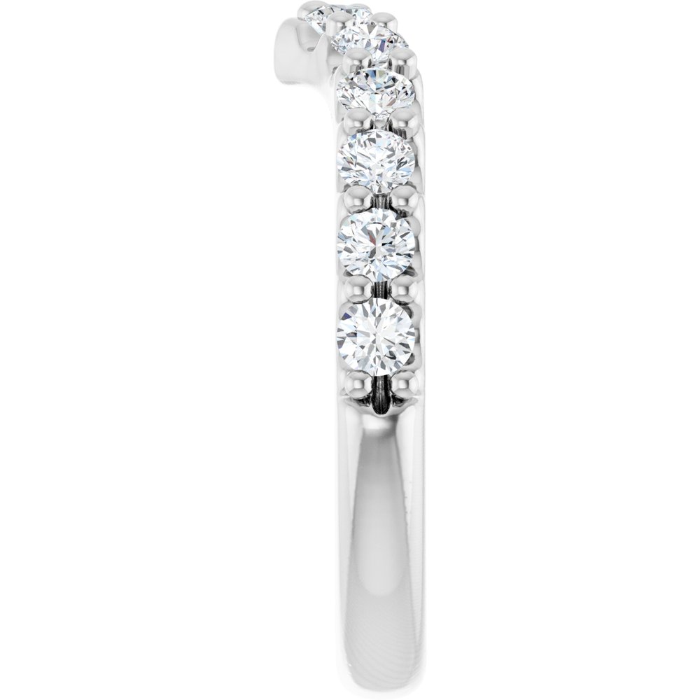 14K White Gold 3/4 CTW Lab-Grown Diamond Contour Band