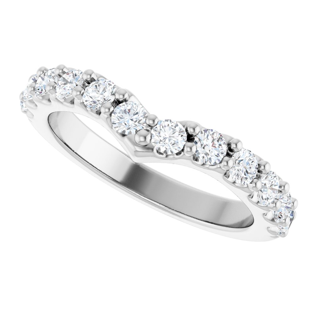14K White Gold 3/4 CTW Lab-Grown Diamond Contour Band