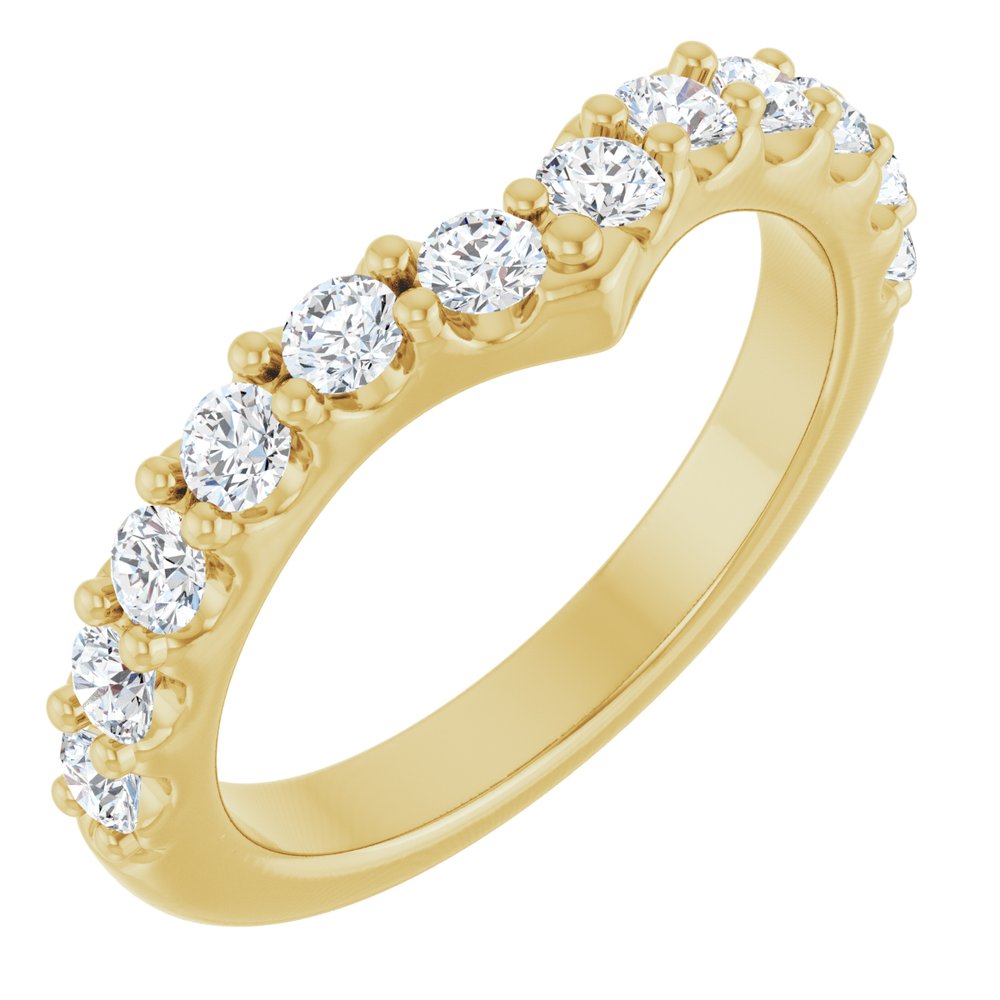 14K Yellow Gold 3/4 CTW Lab-Grown Diamond Contour Band