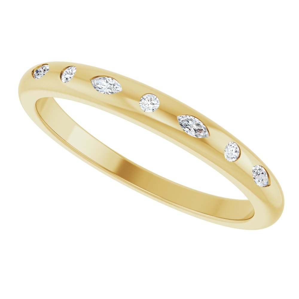 14K Yellow Gold 1/10 CTW Lab-Grown Diamond Anniversary Band