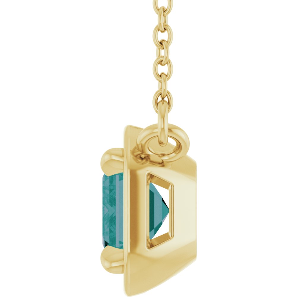 14K Yellow Gold Lab-Grown Alexandrite 18" Necklace