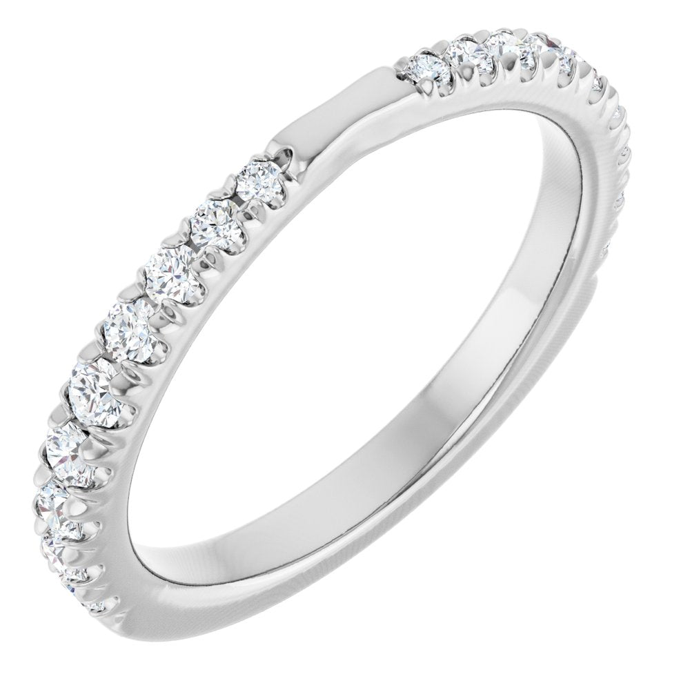 14K White Gold 3/8 CTW Lab-Grown Diamond Contour Band
