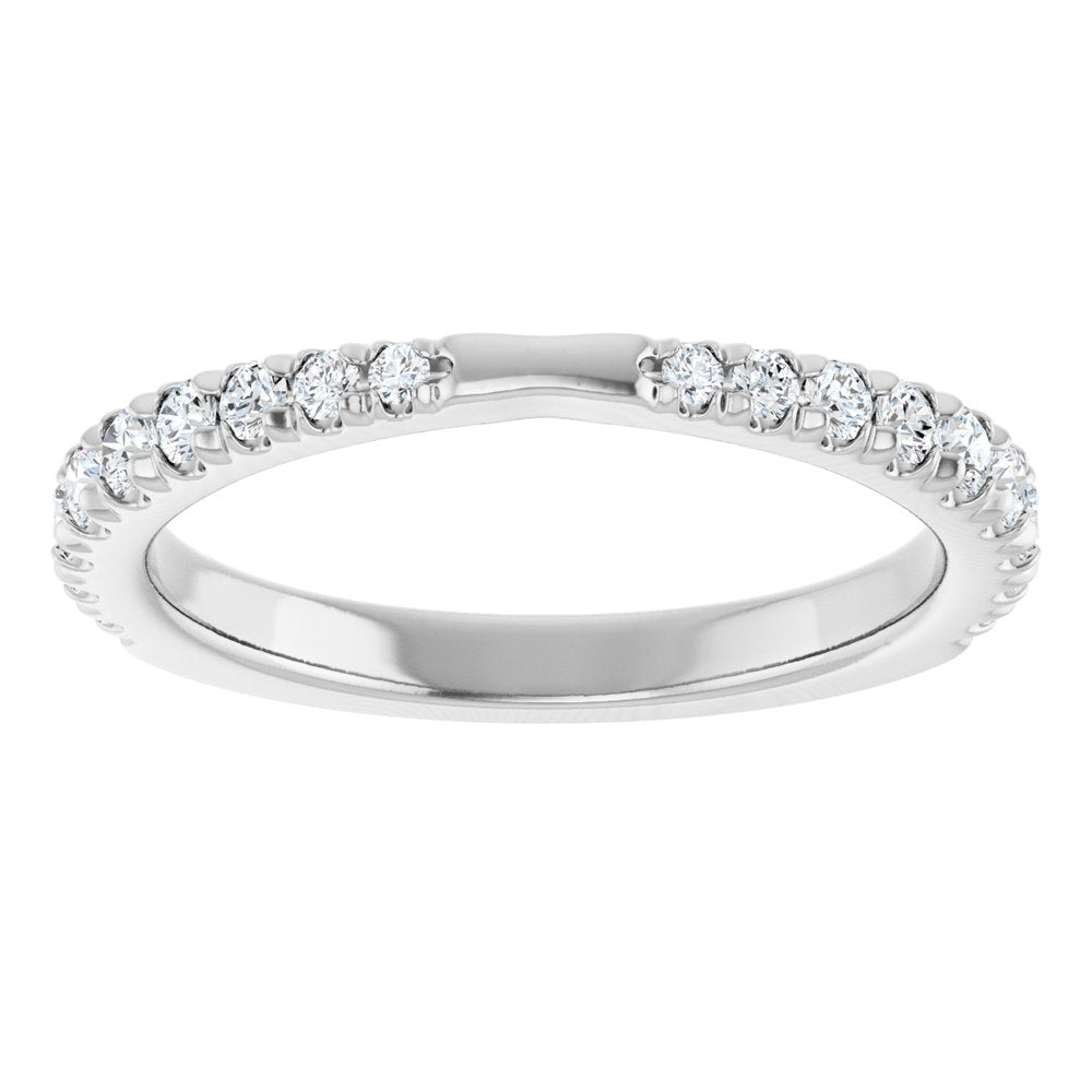 14K White Gold 3/8 CTW Lab-Grown Diamond Contour Band