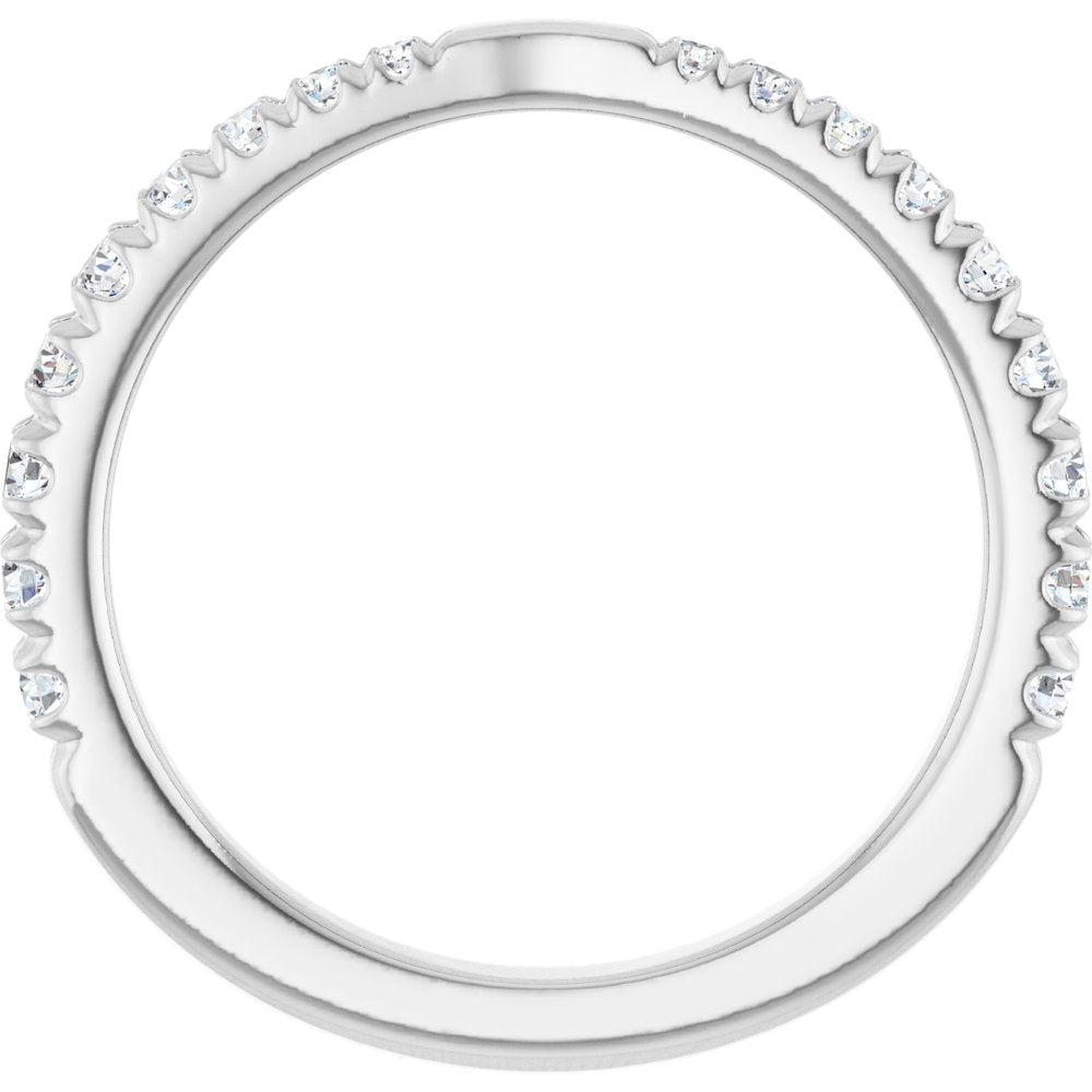 14K White Gold 3/8 CTW Lab-Grown Diamond Contour Band