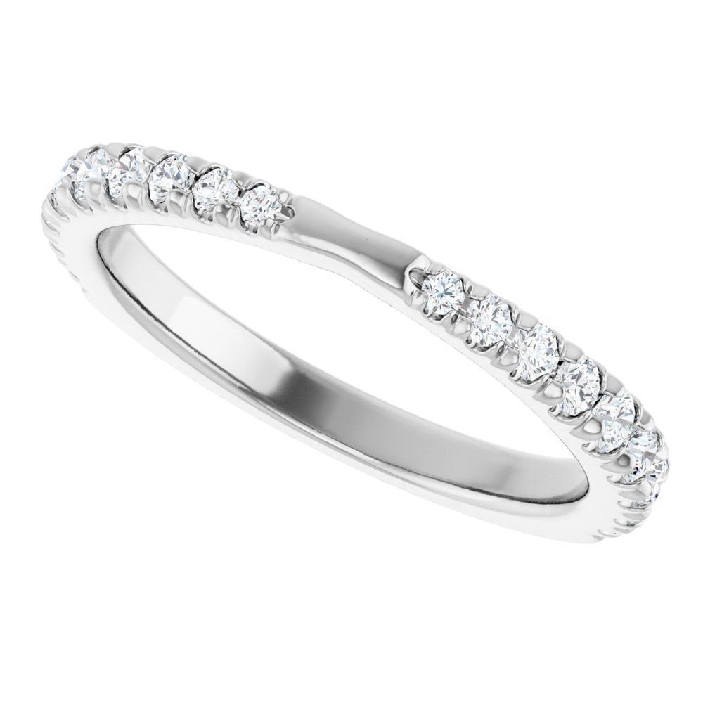 14K White Gold 3/8 CTW Lab-Grown Diamond Contour Band
