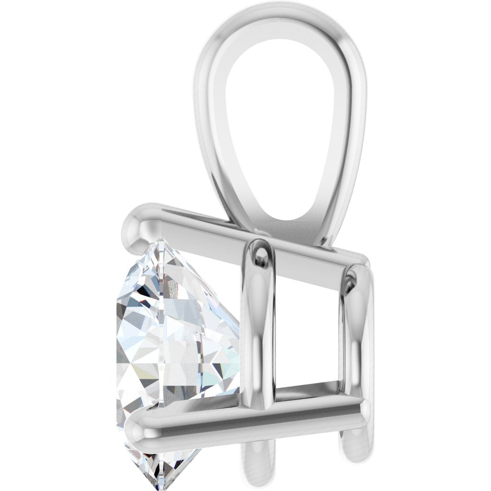 14K White Gold 1/2 CT Lab-Grown Diamond Pendant
