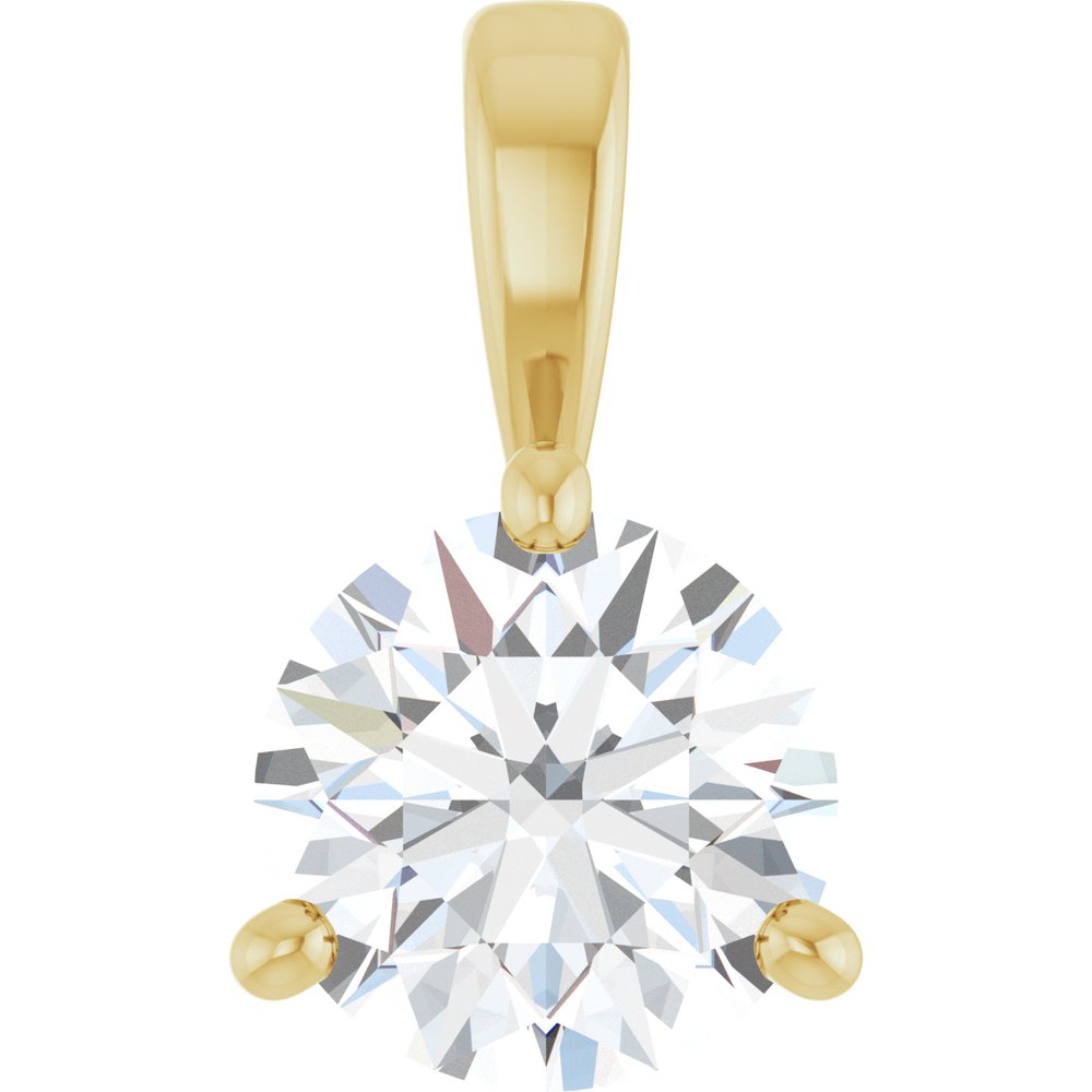 14K Yellow Gold 3/4 CT Lab-Grown Diamond Pendant