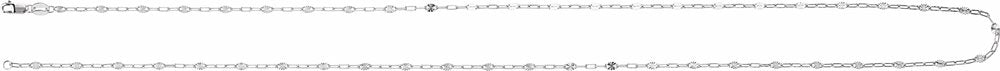 Sterling Silver 2.5 mm Light Paperclip-Style Starburst Mirror 24" Chain