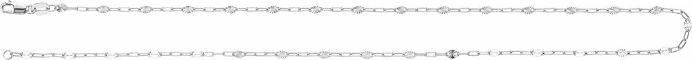 Sterling Silver 2.5 mm Light Paperclip-Style Starburst Mirror 16" Chain
