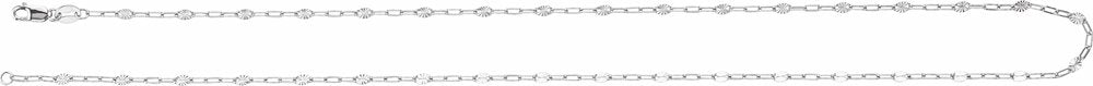 Sterling Silver 2.5 mm Light Paperclip-Style Starburst Mirror 18" Chain