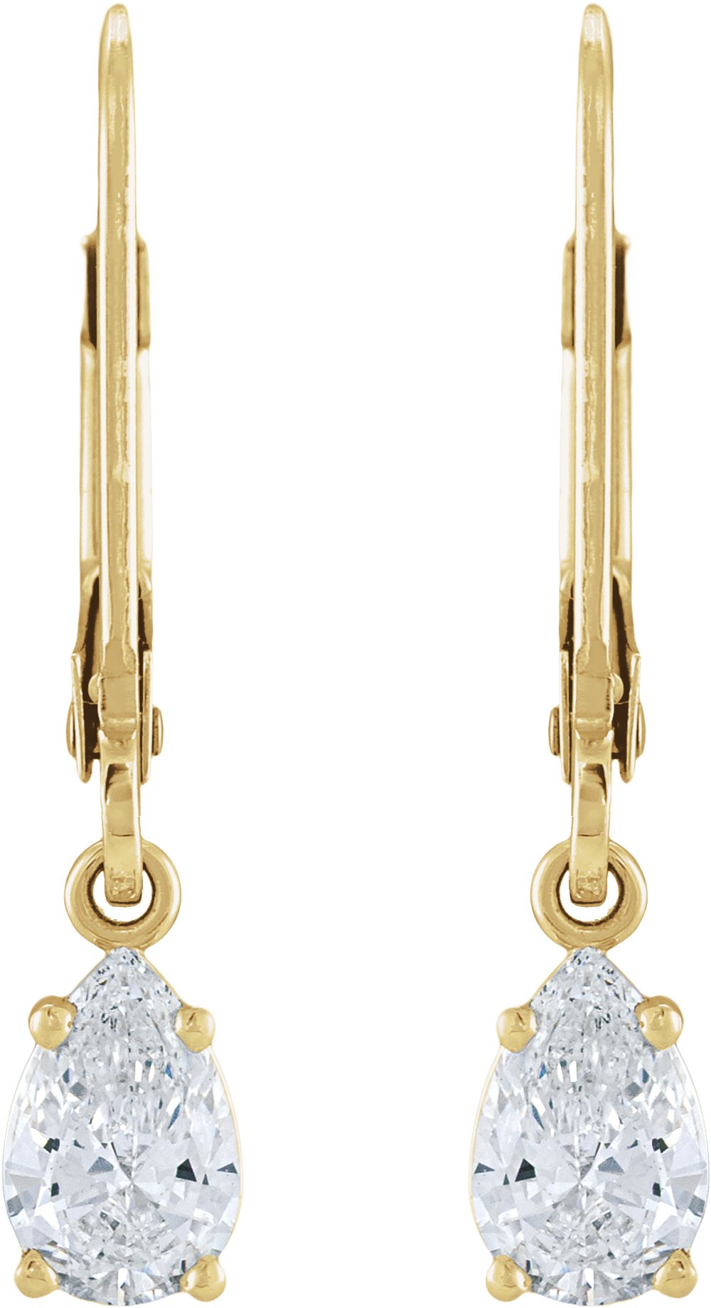 14K Yellow Gold 1 CTW Lab-Grown Diamond Dangle Earrings