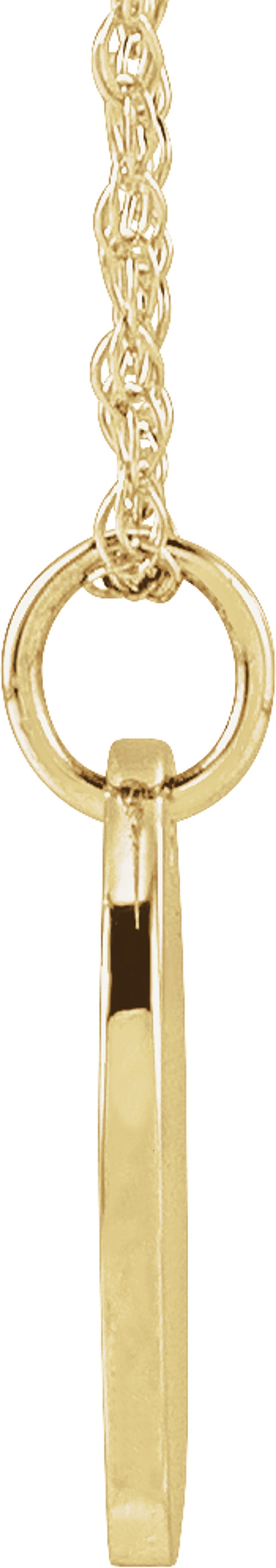 14K Yellow Gold Faith Over Fear Disc 18" Necklace