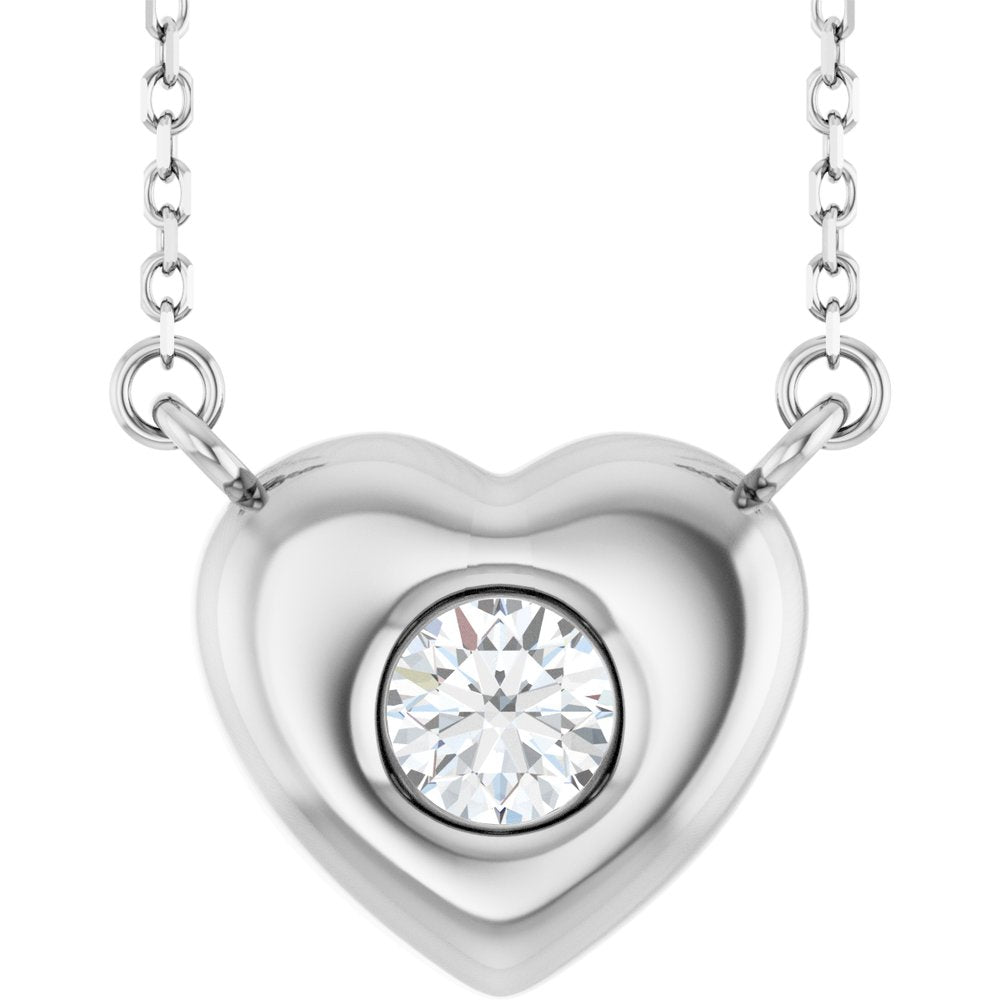 Sterling Silver 1/3 CTW Lab-Grown Diamond Heart 18" Necklace
