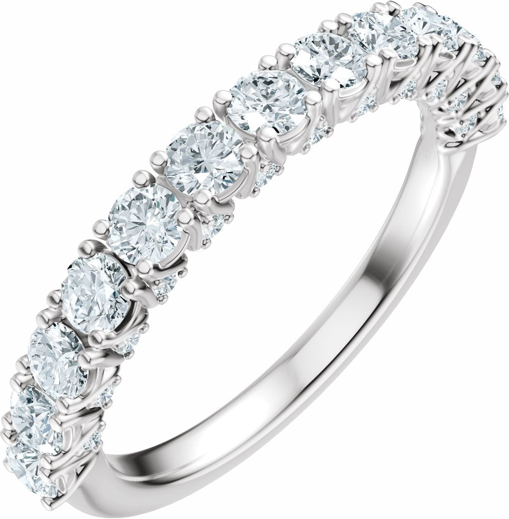 14K White Gold 1 CTW Lab-Grown Diamond Anniversary Band