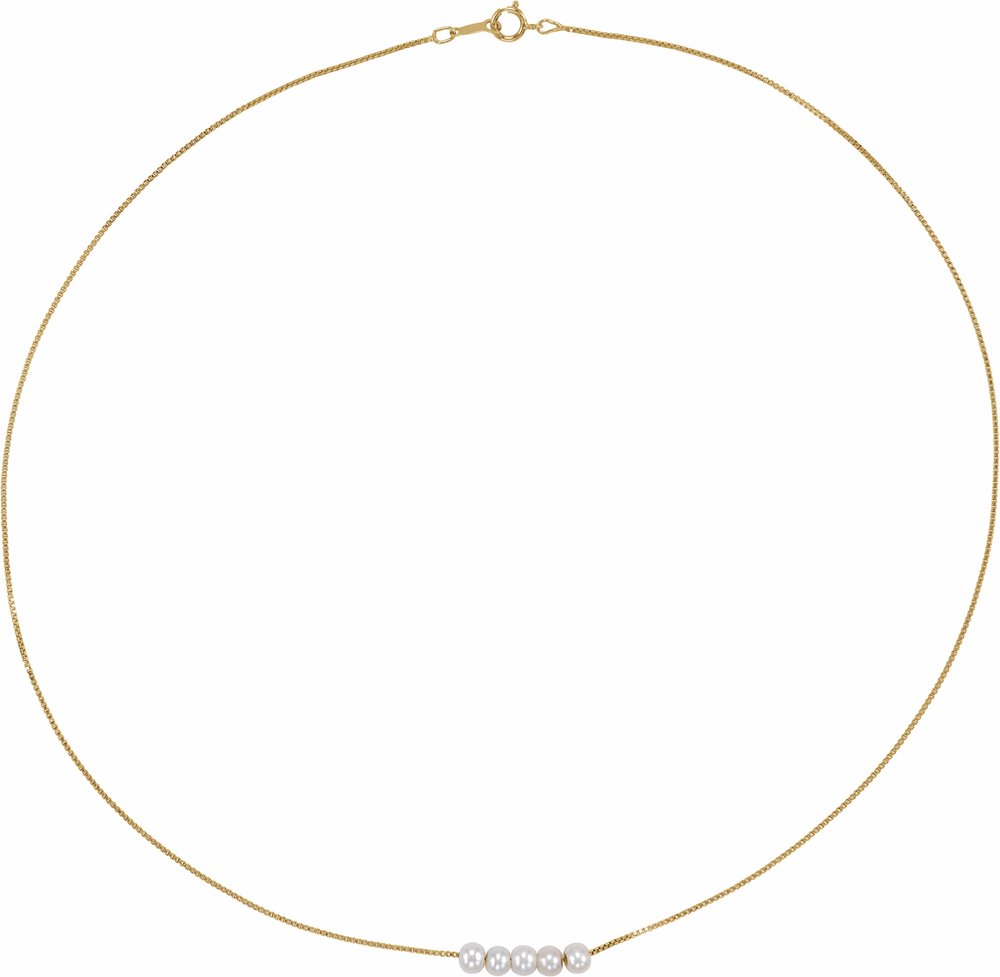 14K Yellow Gold-Filled Cultured White Freshwater Pearl 18" Necklace